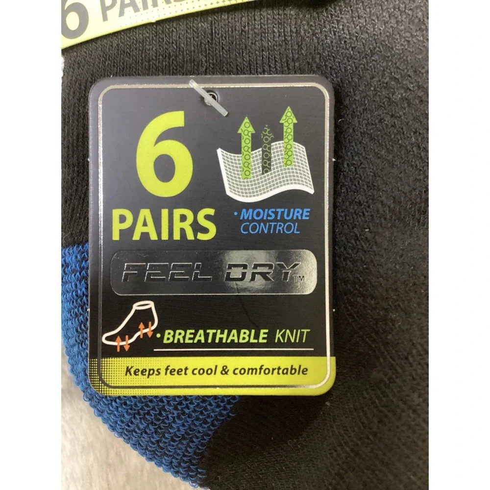 US Polo Assn Mens 6 Pair Low Cut Cushion Comfort Socks Black Blue Red Grey 6-12